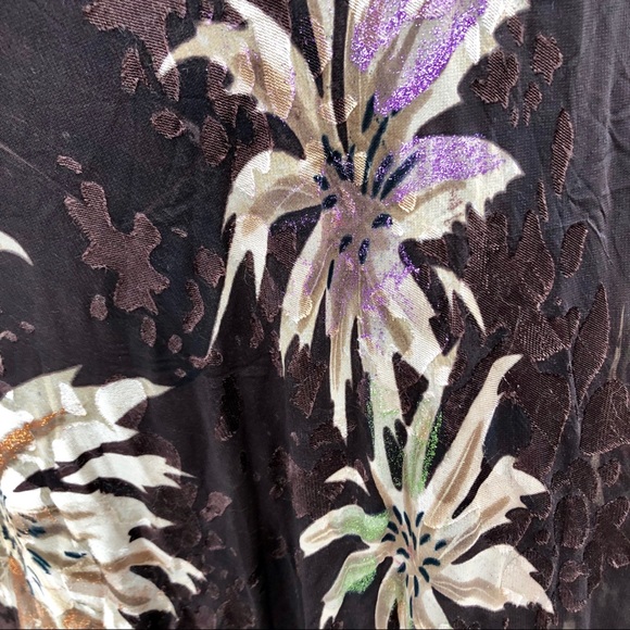 Beaded evening gown with fit and flare floral - Picture 2 of 8